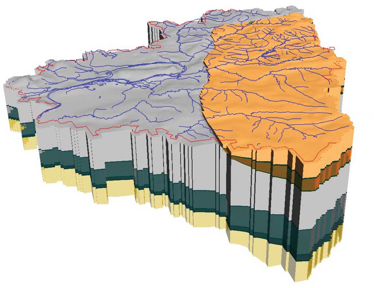 Вертикальная дискретизация региональной модели геофильтрации (Самарская обл.)